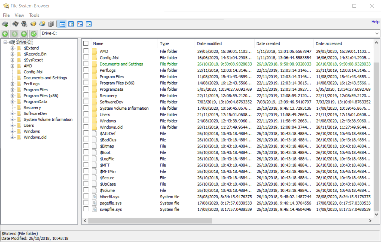 Files with NTFS streams in OSForensics file system browser