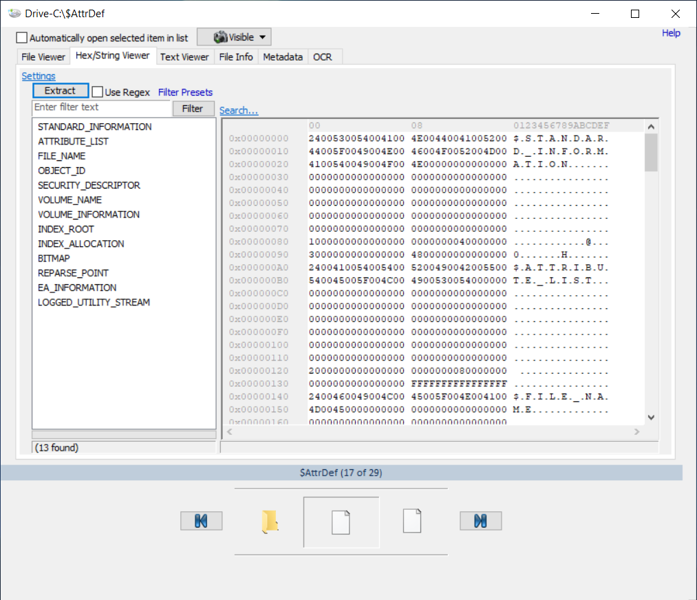 Listing of available NTFS streams